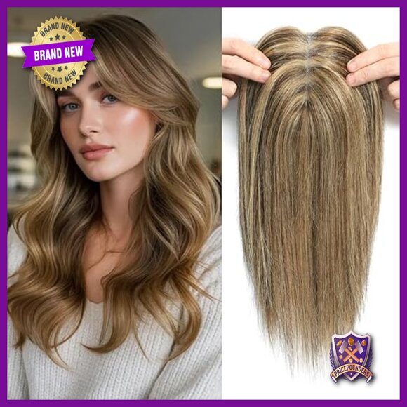 12 Inch Human Hair Topper with Swiss Lace Base for Thinning Hair main image 6
